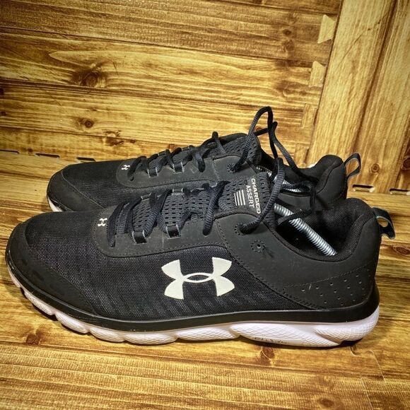 UNDER ARMOUR Charged Assert   Shoes 3021952-001 Black / White Womens Size 14 - Picture 4 of 7